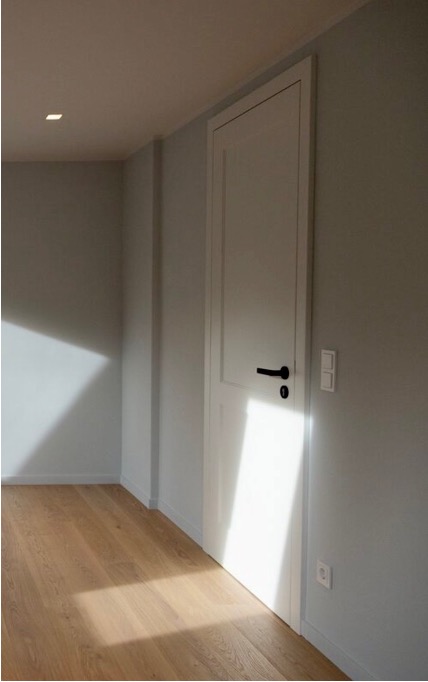 Floor-to-ceiling interior door with a minimalist finish